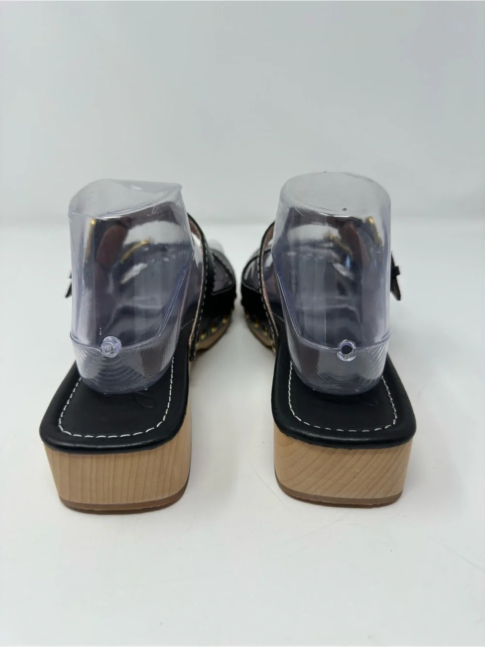 J. Crew Women's Leather Double Buckle-Strap Sandals Size 9 Clog Wood Platform